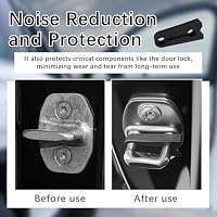 VKQTS 4PCS 2026 New Car Door Lock Cover Pad,Silicone Car Door Latch Covers Shock Absorber Pad with Non-Slip Teeth Design,Universal Cars Doors Lock Protector for Small Car (Black) — image 5