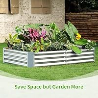 Land Guard 3 Pack 8×4×1ft Galvanized Metal Raised Garden Bed, Metal Planter Kit Box Outdoor for Deep-Rooted Vegetables, Flowers, Green and Herbs, Silver — image 7