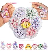 COOSLIM 80 PCS Kawaii Nail Charms Slime Charms Nail Decorations for Nail Art Supplies 3D Flatback...