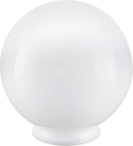 Aspen Creative 28001-41, 6" acrílico blanco reemplazo lámpara poste globo con 3-18" cuello