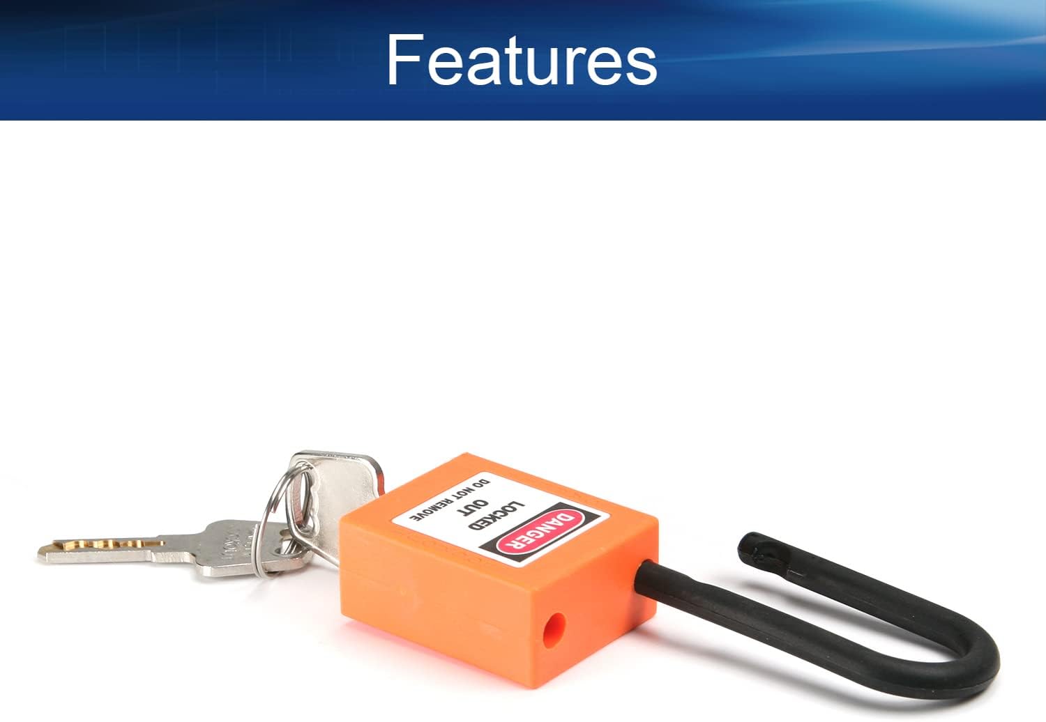 Yinpecly ナイロン ロックアウト タグアウトロック ハスマス ロート タグ 安全南京錠付き 37x45mm/1.46x1.7