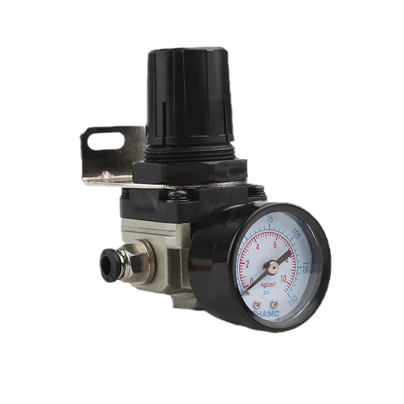 HDPHCRIUN G1/4 Mini Air Pressure Regulator Adjustable Pneumatic Reducing Valve with Gauge for Compressor(AR2000-10mm)