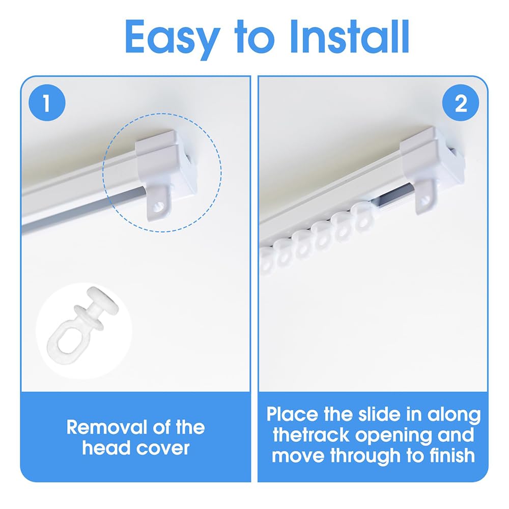 RXKFIGX 100Pcs Multi-Use Plastic Curtain Track Gliders and Hooks, White Rail Slider Hooks Rollers Wheel for Window Door - Image 4
