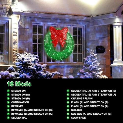 Couronne de Noël extérieure prête à poser, finis les câbles emmêlés - 4