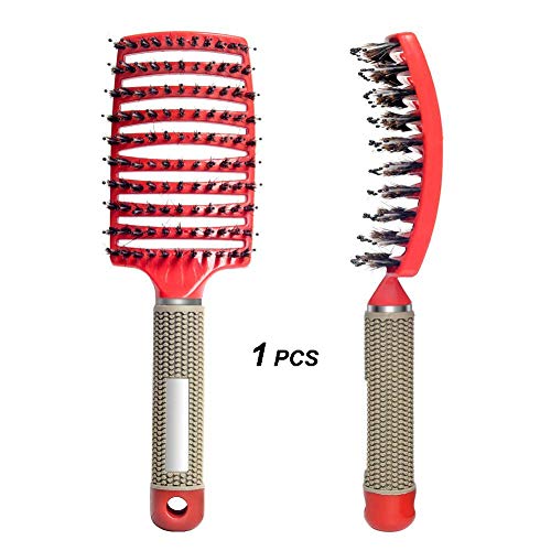 Vent Boar Bristle Hair Brush, Blow Dryer Brush, Curved Vented Detangling Massage Fast Blow Drying Hairbrushes for Men, Women, Long, Thick, Thin, Straight, Curly & Tangled Hair