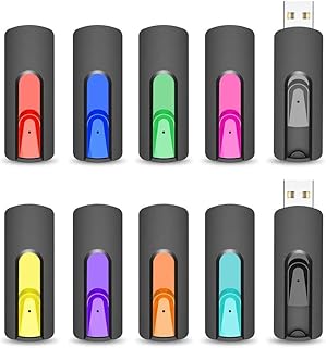 KEXIN 10 Pack 16GB USB Sticks USB 3.0 Flash Drive Thumb Drives Memory USB Drives 16GB Swivel Storage Zip Drive Bulk USB Pen Drive(10 Mixed Colors)
