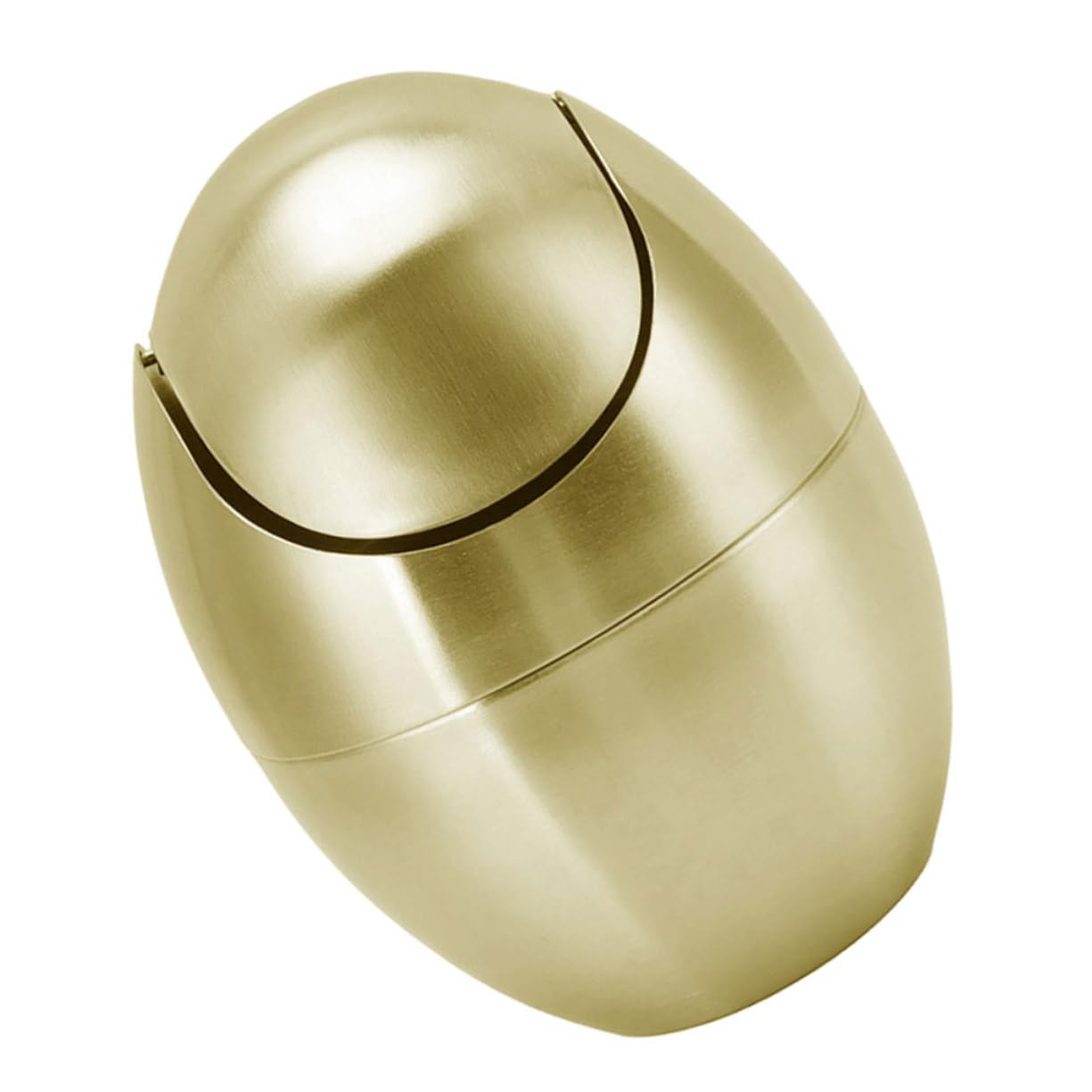 OUNONA Mini Kosz Śmieci Stali Nierdzewnej Złotą Pokrywą Kompaktowy Pojemnik Biurko i Blat Elegancki Metalowy Kosz Odpady Do Biura Samochodu i Sypialni Praktyczny Organizer Makijaż