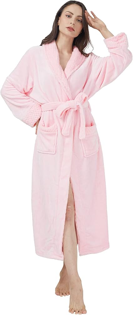 Amazon Amazon限定ブランド Honour Fashion バスローブ レディース メンズ 毛布 ルームウェア 部屋着 パジャマ カップル 男女兼用 ロング もこもこ あったか 速乾 お風呂 あがり バスローブ 通販