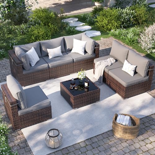 Latitude Run Outdoor Furniture Amopatio 7-Piece Outdoor Sectional