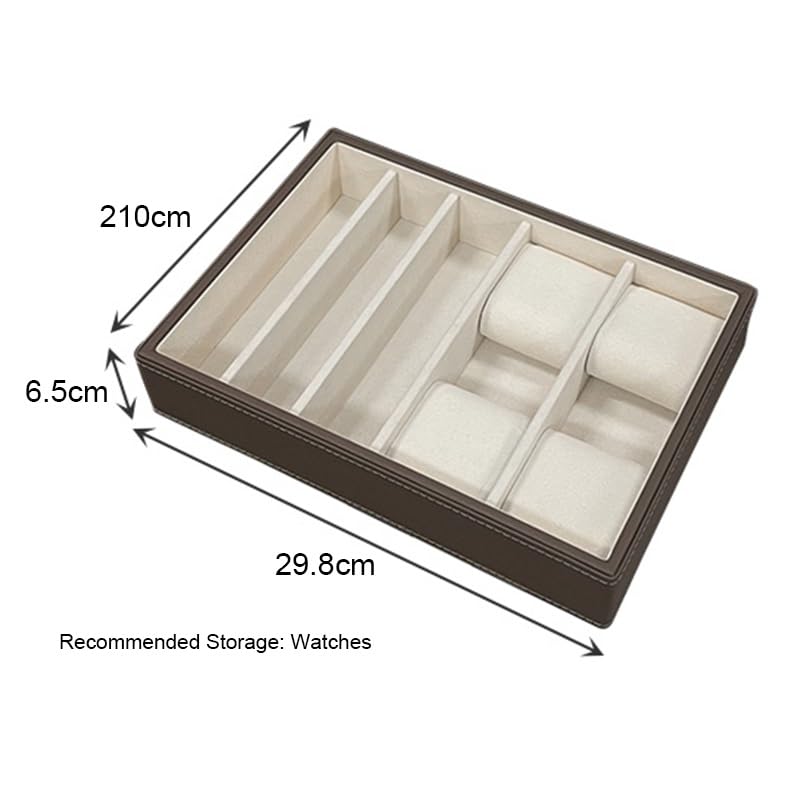 Organizadores De Cajones para Joyas Apilables Bandejas para Guardar Joyas En La Cómoda Insertos para Cajones Vitrinas para Anillos para Pendientes para Collares para Relojes(Red-A)