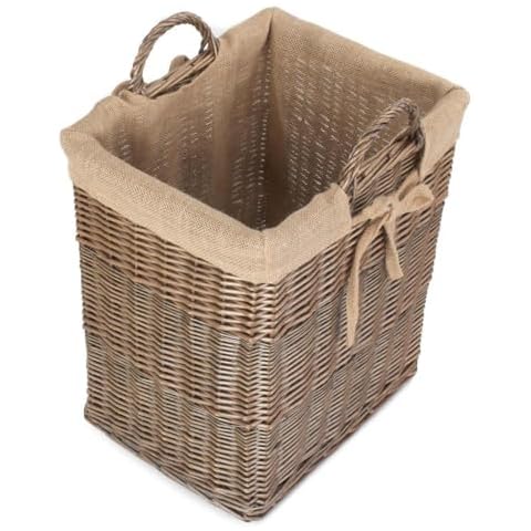 Red Hamper Rectangular Wicker Log Basket Cover