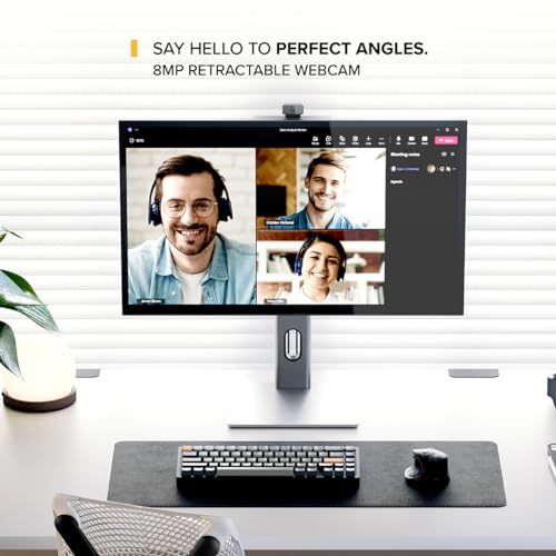 Image of ALOGIC Clarity Pro 27 inch 4K UHD Monitor with Webcam, USB-C Docking Monitor with 65W Power Delivery, IPS Display, HDMI, USB Hub, 27 Inch Professional Computer Monitor for MacBook, Windows & macOS | 27 4K Ahva Ips, 8MP Retractable Webcam, 65W USB-C Pd, Hdmi2.1, Dp1.4, USB Hub, Stereo Speakers
