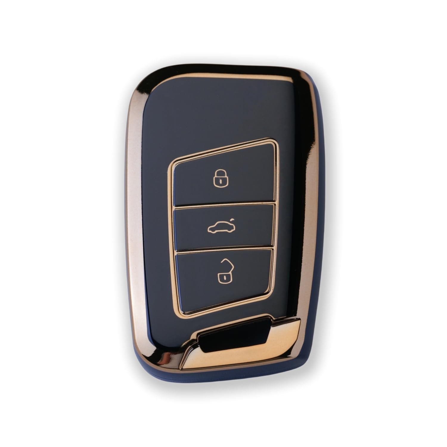 RUXYAXFOL TPU copertura chiave auto per VW Golf 7 Passat B8 Seat Leon Ibiza Toucan T-Cross Polo CC Skoda Superb Kodiaq Custodia chiave auto, 2 pezzi, oro nero