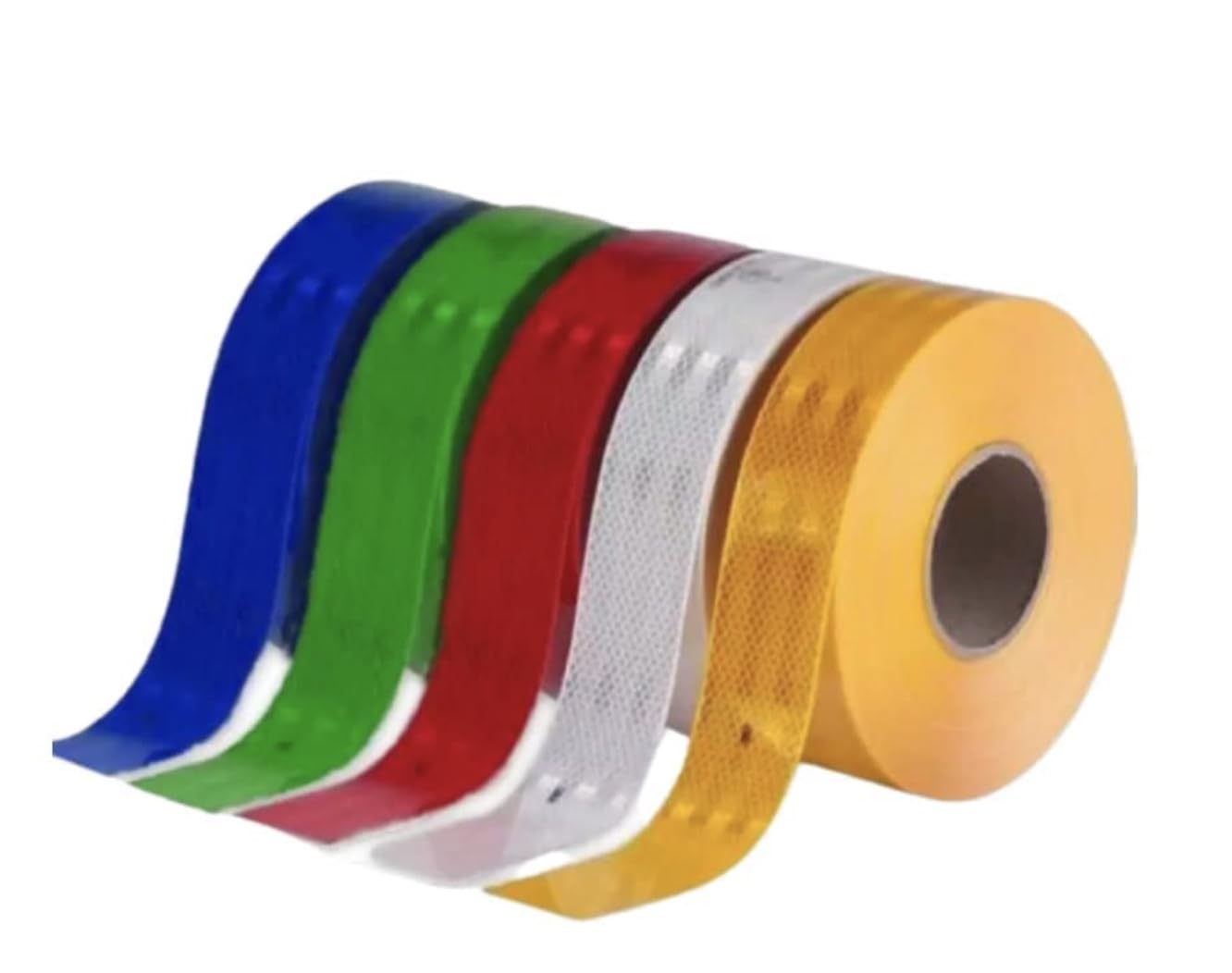 BOMBAY MS 2 Inch (50.8 mm) X 1 Meter Each (Yellow, Red, Green, Blue & White) High Intensity Water Proof Conspicuity Warning Reflective Radium Tape Sticker (Set of 5)-image-38