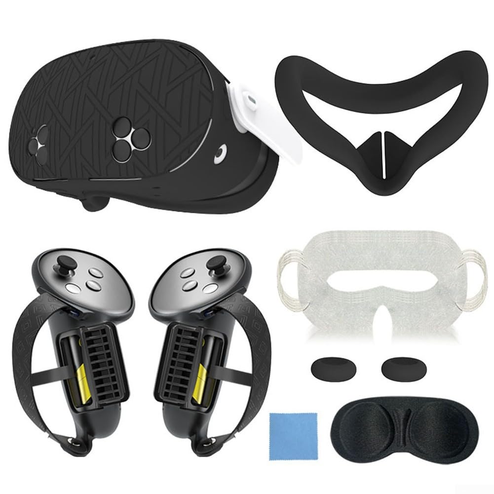 Soluzione di protezione completa per Meta For Quest 3s Set di cover in silicone con accessori essenziali (bianco)