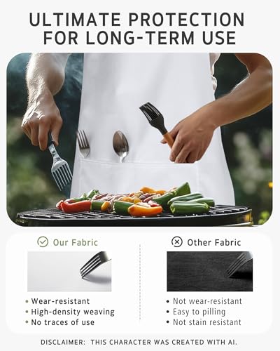 Image of Syntus Chef Apron for Men Women Kitchen Cooking Apron with Pockets, Adjustable Bib Aprons Stain Resistant