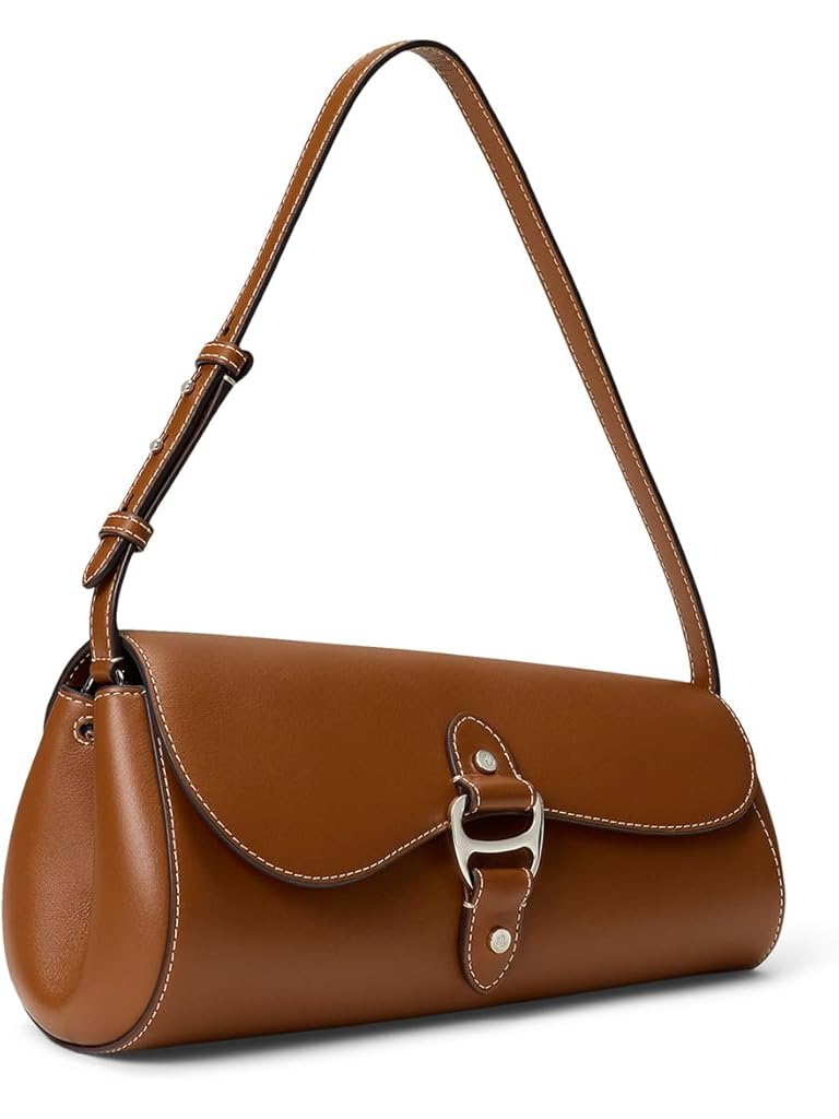 Tan Lauren Ralph Lauren Leather Medium Tasha East-west Shoulder Bag
