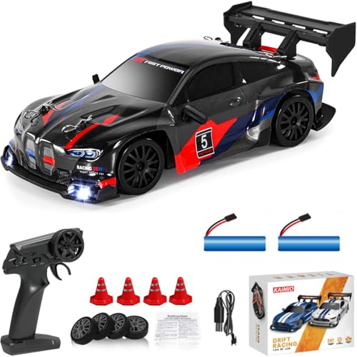 KAIMIO 1:24 Scale RC Drift Car 4WD 2.4GHz 30KM/H High Speed Racing Sport Toy Car with LED Lights...