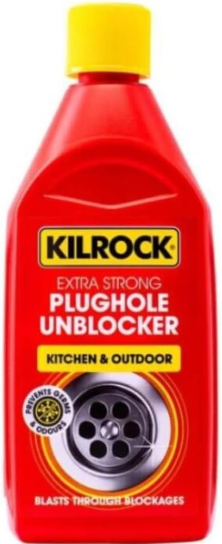 Kil-rock Extra Strong Plughole Unblocker, Kitchen & Outdoor, Liquid, 500ml, Pack of 3