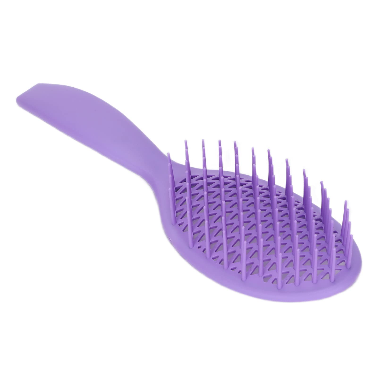 Sojare Massage Comb, Hollow Comb Wet Dry Soft Comb Teeth Curve Non Slip Handle for Home for Barbershop(Purple-ellipse)