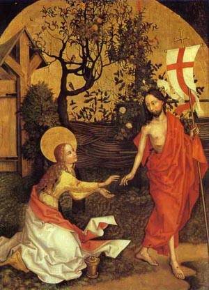 Peinture à l'huile Noli Me Tangere Schongauer : Chef-d'œuvre de reproduction sur toile lin