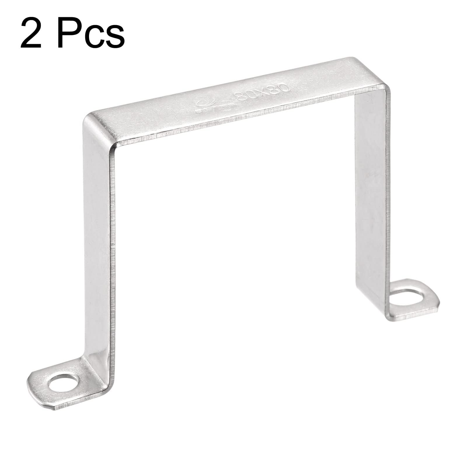 TA-VIGOR 2Pcs U Shaped Connector Bracket, 80mm x 80mm Stainless Steel Bracket Stainless Steel Pipe Clamp - Image 3