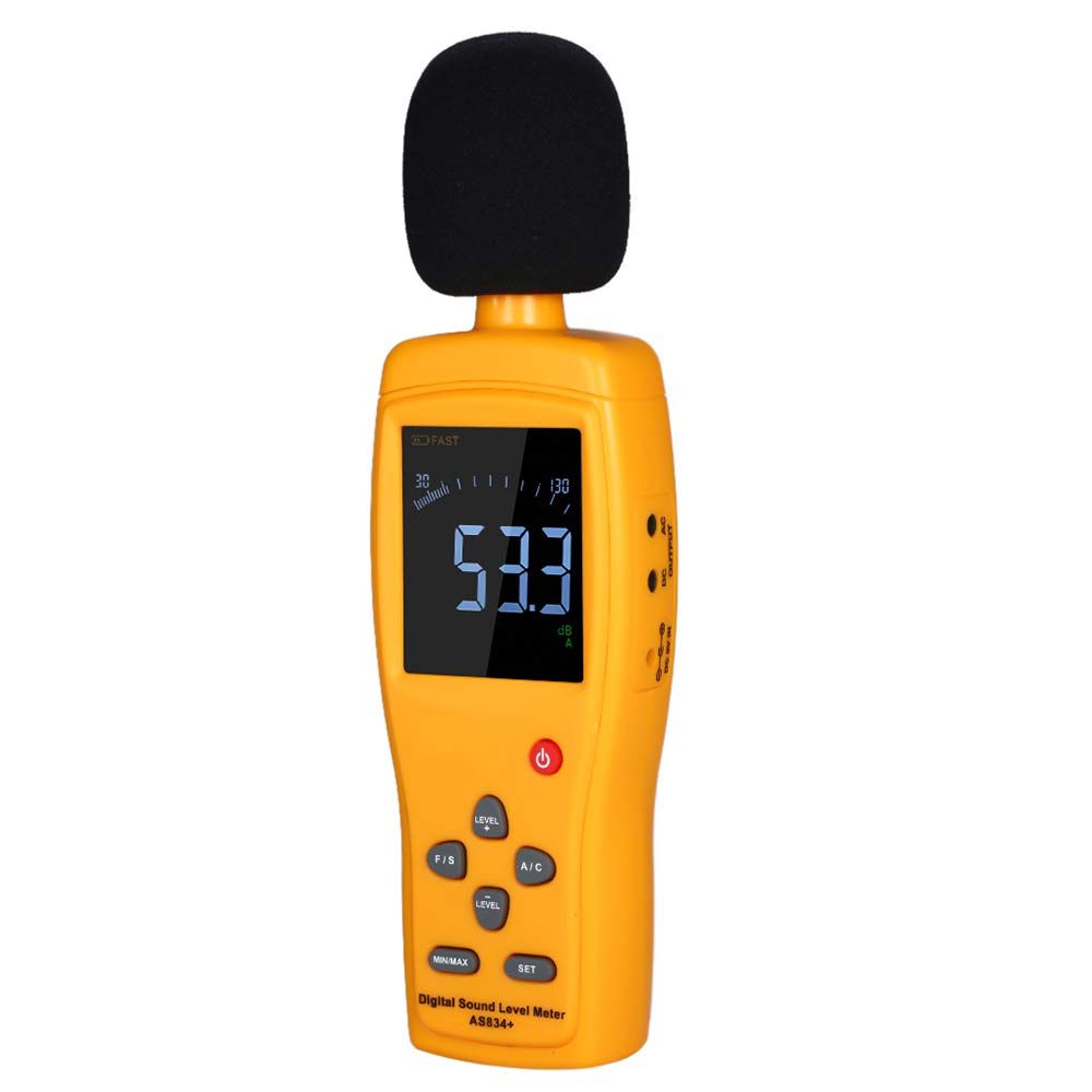 GMKD Digital Metre Decibel, 30-130dB Sonometer, Volume Acoustic Measuring Instrument with LCD Display, High Precision Decibel Tester Monitoring of the Factory Office