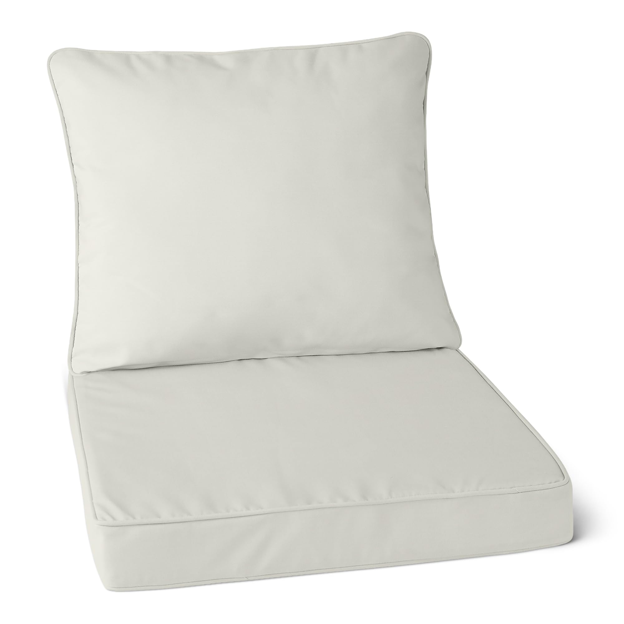 Amazon Basics Cojín para Silla Exterior con Respaldo. 55.8 x 55.8 x 7.6 cm. Beige. Paquete de 1