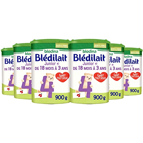 Blédina Blédilait Junior 4, Lait en Poudre pour Bébé, 18 à 36 Mois, 900g (Boîtex6)