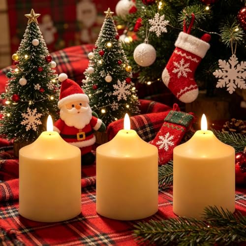Image of QIDEA 4 inchX3 inch Battery Operated LED Candles with Remote Timer 2 Pack