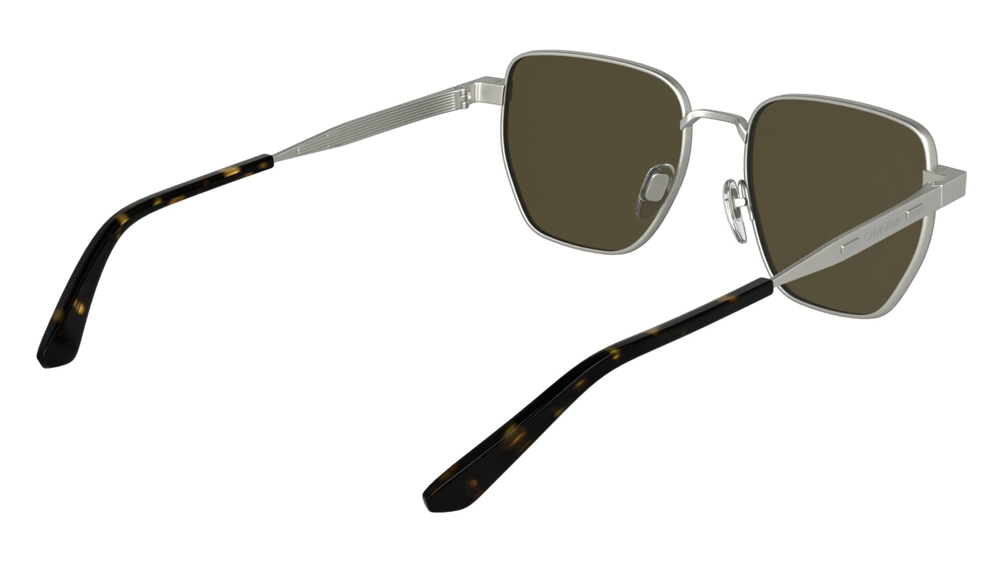 Calvin Klein Unisex Adult Sunglasses CK25100S - Matte Silver with Solid Brown Lens