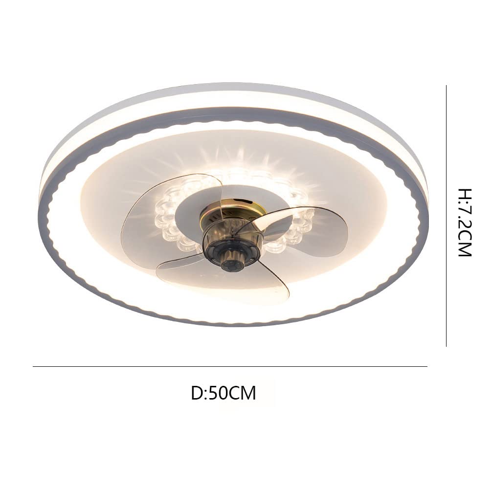 CUNTO Plafoniera con ventilatore a LED, Plafoniera con ventilatore semplice per camera da letto. Telecomando silenzioso. Plafoniera con ventilatore multifunzione integrata