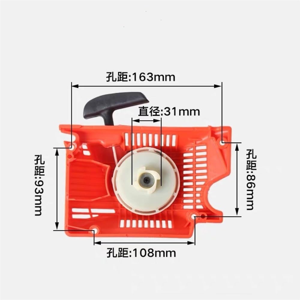 Arranque DE Retroceso con TRINQUETES METÁLICOS E-Start Compatible con G2500, 4500, 5200, 5800 y 5900 Motosierra DE Arranque FÁCIL con Mango DE Tiro Y Cuerda 2880-75003(Aluminum Core)