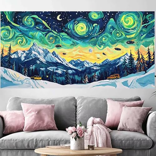 Diamond Painting Aurore Grand Format 70x210cm avec Toile Broderie 5D Full Drill