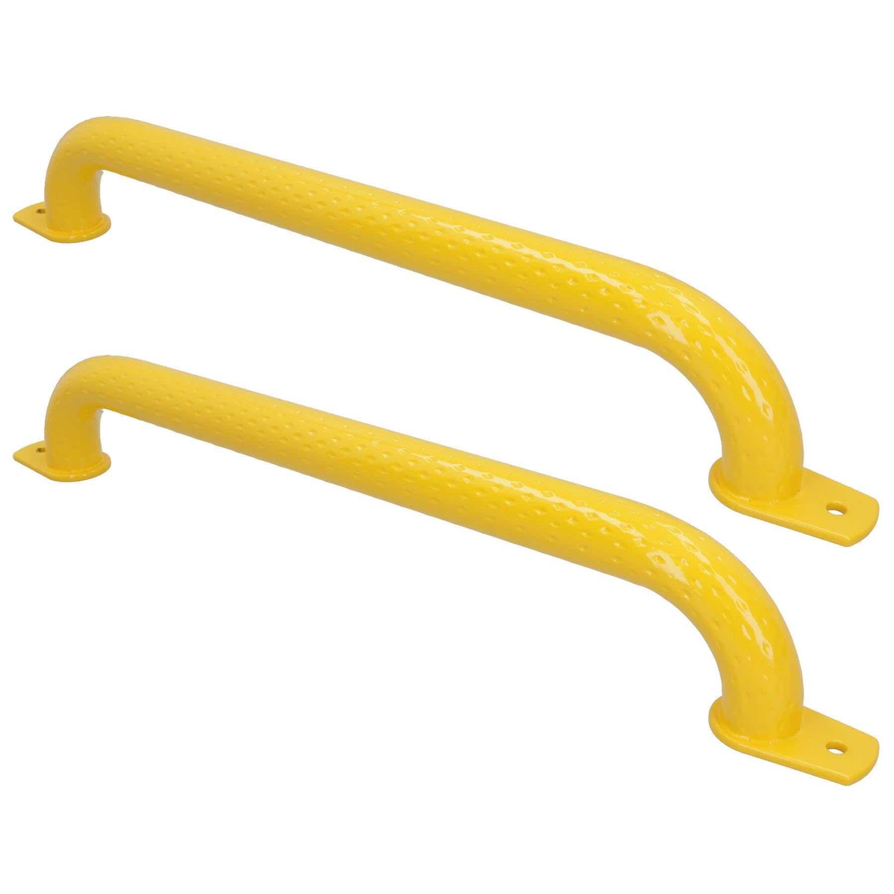Ab Tools Yellow 550Mm Steel Safety Grab Pull Handle For Trailers Trucks Coated Finish 2Pc