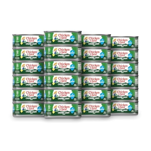Chicken of the Sea Chunk Light Tuna in Water, 5 oz. Cans (Pack of 24), Wild Caught Canned Tuna