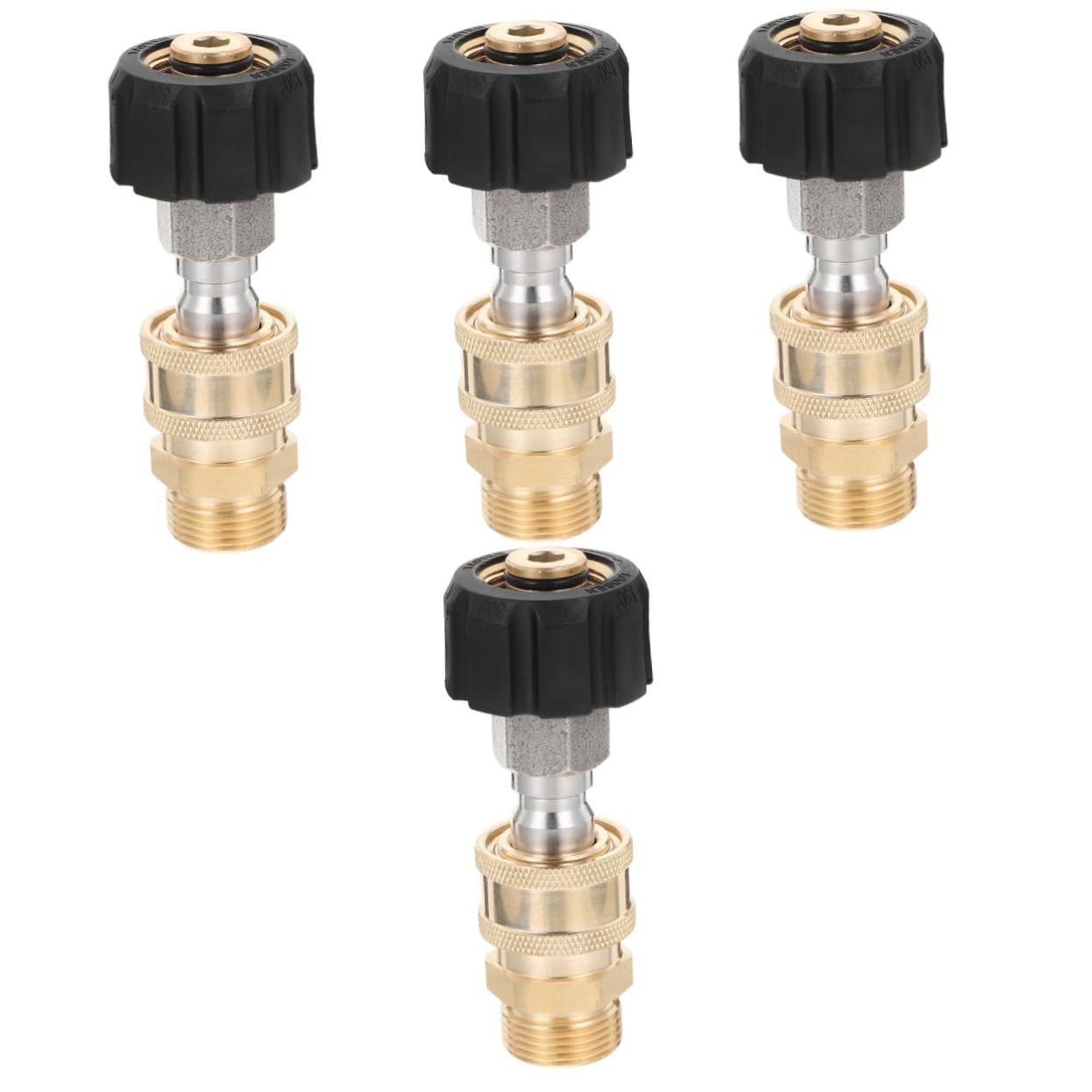TOYANDONA 4 Juegos De Adaptadores Accesorios De Montaje Puntas Arandelas Enchufe Macho Conector Rápido Adaptador De Varilla para Función De Jardín Latón Dorado