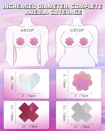 Image of CICKEE Nipple Pasties Black 9 Pairs Rave Pack Nipple Covers Stickers for Rave, Music Festivals, Beach or Daily Wear