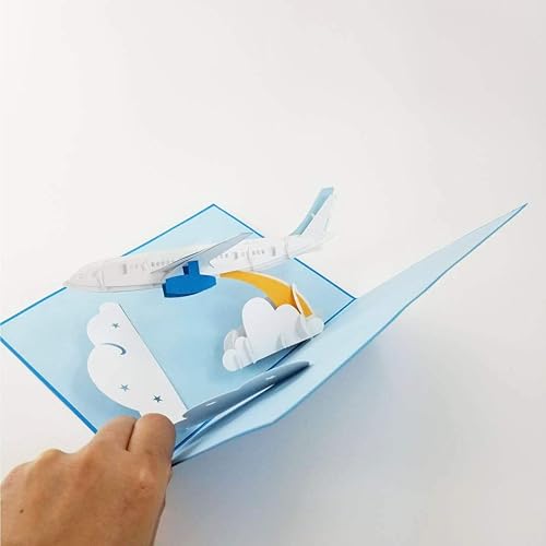 Miniatura 3 de Jet Airplane Pop Up Card - Tarjeta de cumpleaños, tarjeta de graduación, tarjeta de felicitación, tarjeta de jubilación, tarjeta de aniversario de
