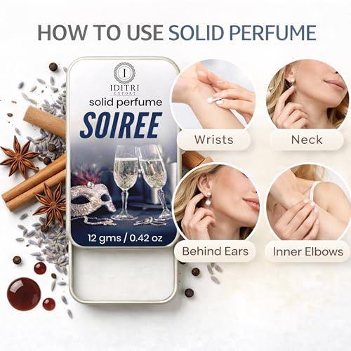 Image of Solid Perfume |Soiree&Fleur Alcohol Free Wax Perfume Balm, Long Lasting | Pocket Tin 12g, Pack Of 2| Non Greasy Smooth Glide, Travel Friendly Men And Women