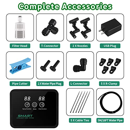 Reptile Fogger Smart Spray System, Reptile Humidifiers Automatic With Timer, Reptile Mister With 360°Adjustable Misting Nozzles For Terrariums Amphibian Lizard Snake Frog Plants #TOP3