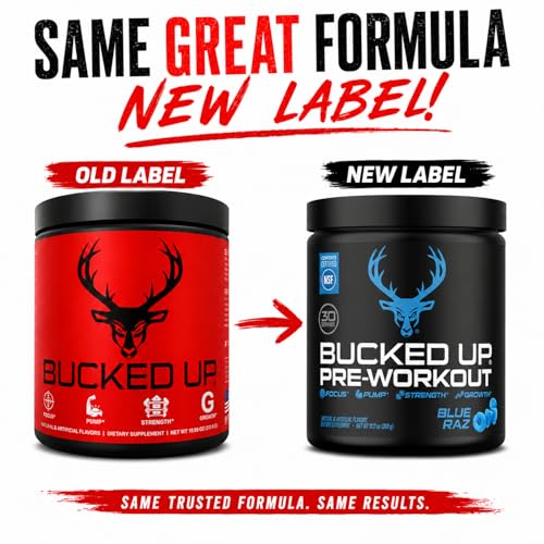 Image of Bucked Up Pre Workout 6 Grams Citrulline, 2 Grams Beta Alanine, and 3 Other Registered trademarked Ingredients (Blue Raz)