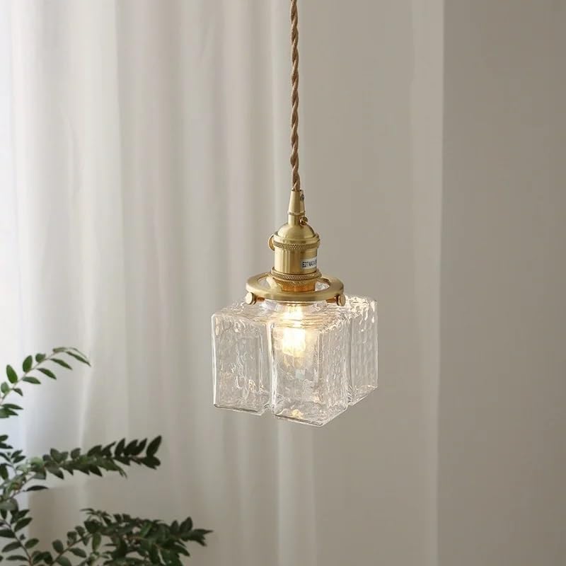 Lampe suspendue en verre clair moderne 10x10cm pour restaurant