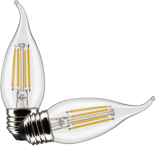 Satco 21852-5.5CA10/LED/927/CL/120V/E26/2C Decorativa (S21852) Punta de Vela Bombilla LED