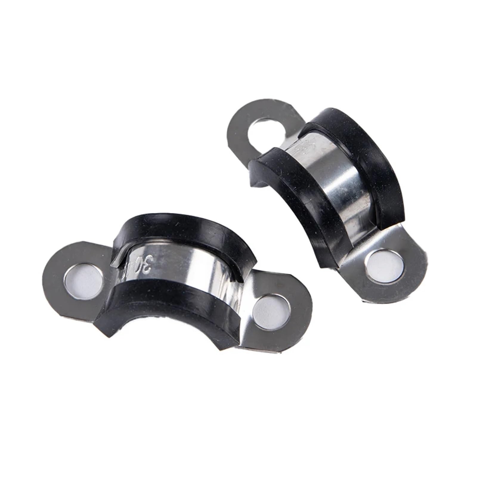 Knbhgujmd One Color P-Clips Metal Wire Cable Conduit Clamps, 304 Stainless Steel Rubber Lined U Clip Cable Mounting Hose Pipe Clamp, 8-30 Mm, 2 Pcs(8Mm)