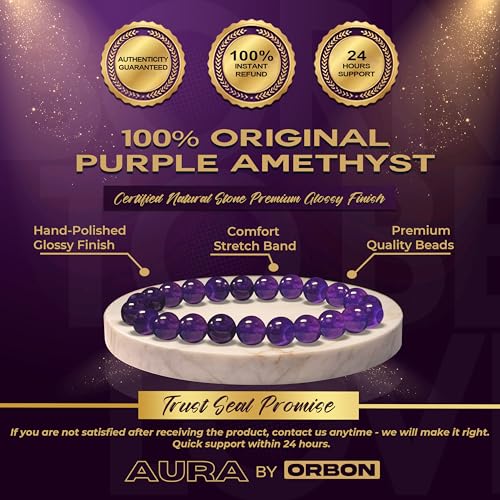 Image of ORBON Certified Natural Crystal Stone Bracelet for Men & Women | Powerful Gemstone Bracelet | Real Certified Stones with Authenticity Certificate & Activation Card