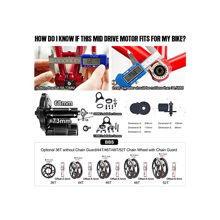 Bafang BBS02B 36V 500W Mid Drive Motor EBike Conversion Kit - Image 4