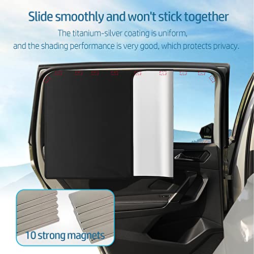 Smeyta Car Side Window Sun Shades,Curtains For Car Windows,Window Shades With Magnetic Protection From Sun Heat And Uv,Auto Accessories Sunshades Keeps(2Pc,Back Window) #TOP4