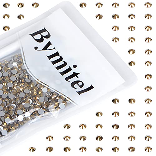Image of 1440PCS Art Nail Rhinestones non Hotfix Glue Fix Round Crystals Glass Flatback for DIY Jewelry Making with one Picking Pen (ss20 1440pcs, Aurum)