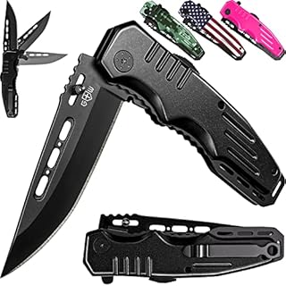 Spring Assisted Knife - Pocket Folding Knife - Military Style - Boy Scouts Knife - Tactical Knife - Good for Camping Hunting Survival Indoor and Outdoor Activities Mens Gift 6681
